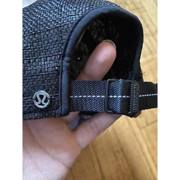 Lululemon Adult Womens OS Festival Hat Woven Straw Baseball Cap Cadet Black READ main image 4